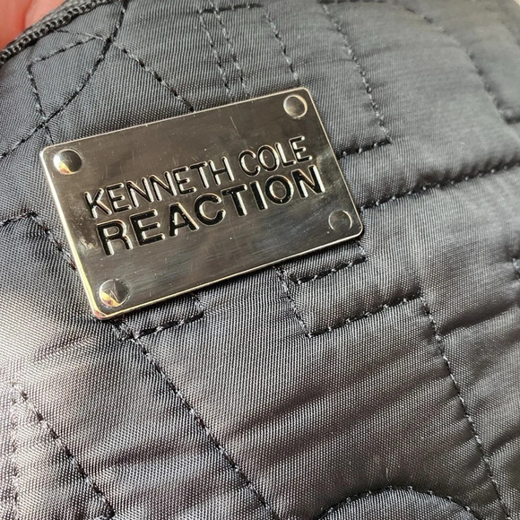 Kenneth Cole Reaction Crossbody Quilted Purse Black Zip Closure Nylon Bag - Picture 11 of 11